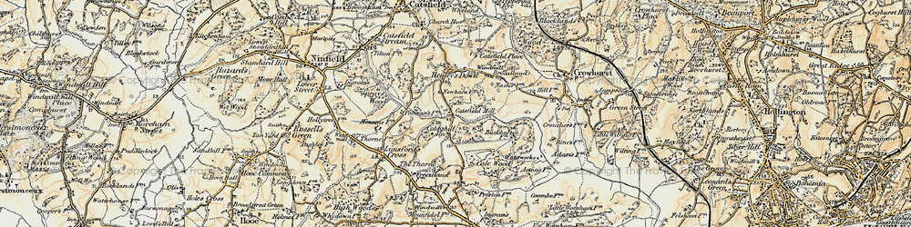 Old map of Watermill in 1898