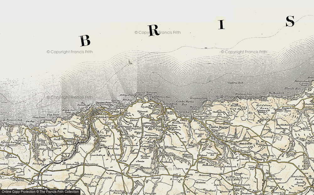 Old Map of Historic Map covering Briery Cave in 1900