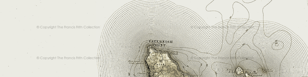 Old map of Waternish Point in 1908-1911