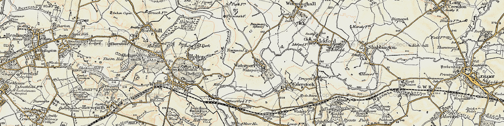 Old map of Waterperry in 1898-1899
