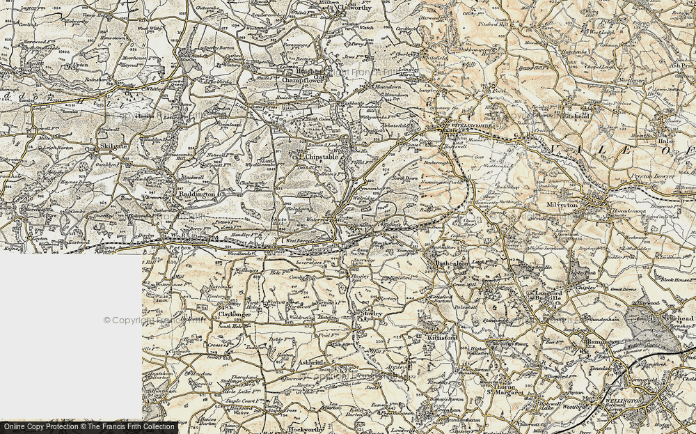 Old Map of Waterrow, 1898-1900 in 1898-1900