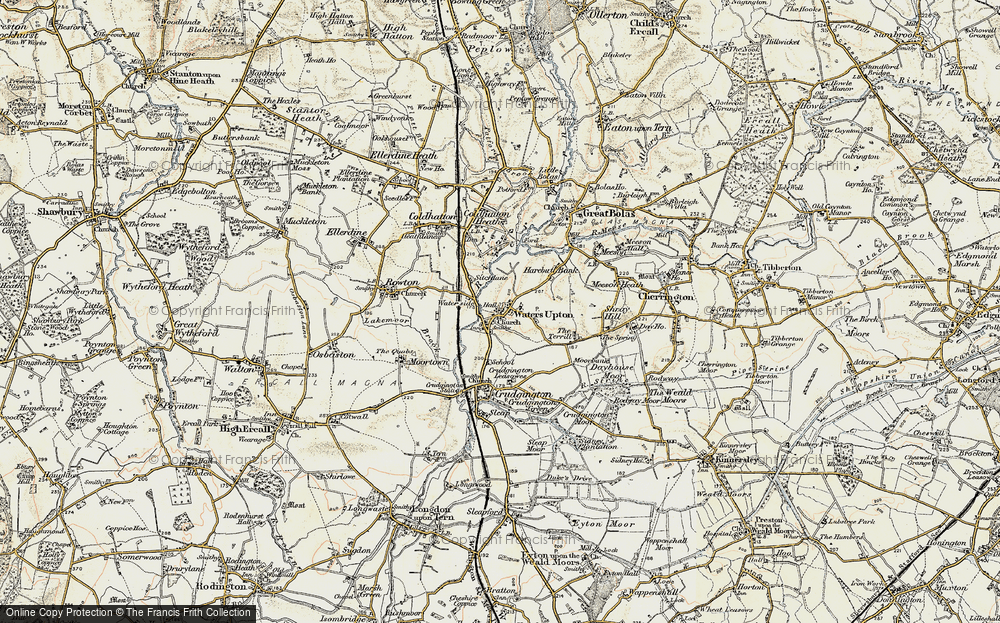 Old Map of Waters Upton, 1902 in 1902