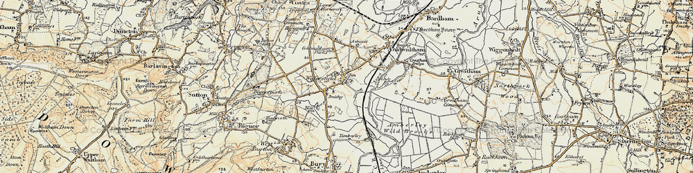 Old map of Watersfield in 1897-1900