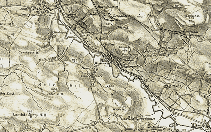 Old map of Burnhead Burn in 1904-1905