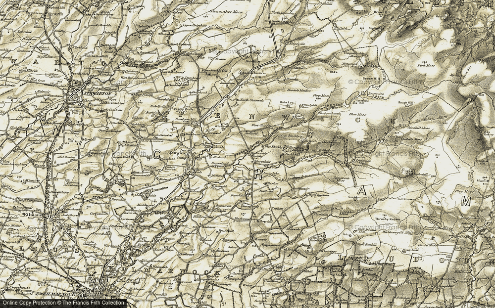 Old Map of Historic Map covering Amlaird in 1905-1906
