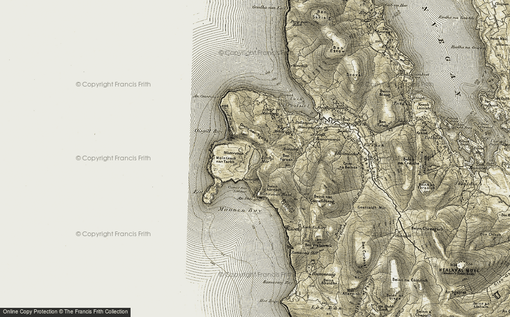 Old Map of Historic Map covering Beinn na Còinnich in 1909-1911