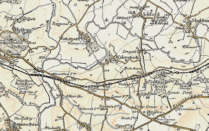 Old map of Waterstock in 1897-1899