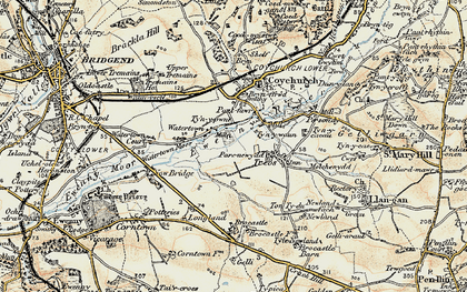 Old map of Brocastle in 1899-1900