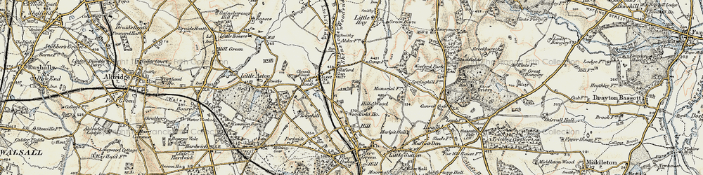 Old map of Watford Gap in 1901-1902