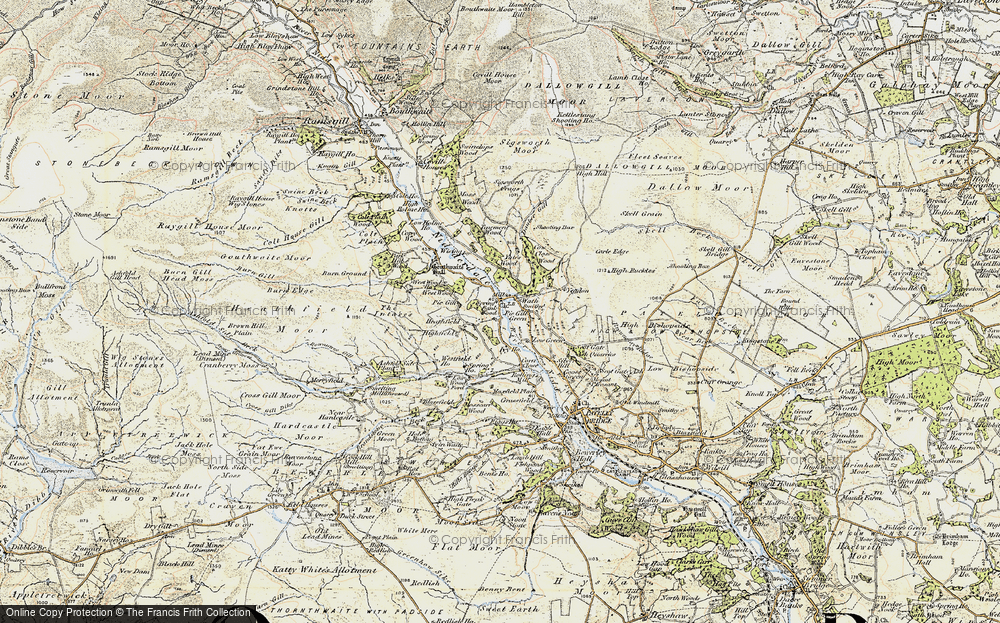 Old Map of Historic Map covering Yeadon Crag in 1903-1904