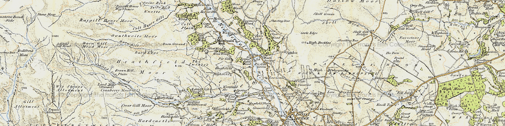 Old map of Yeadon Crag in 1903-1904