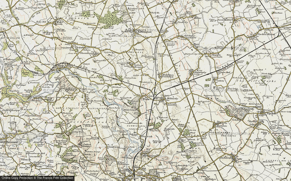 Old Map of Historic Map covering Norton Conyers in 1903-1904