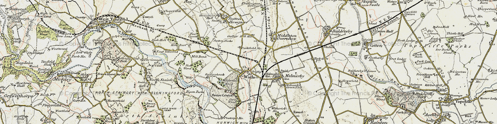 Old map of Wath in 1903-1904