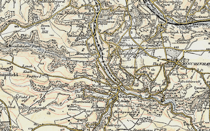 Old map of Watledge in 1898-1900