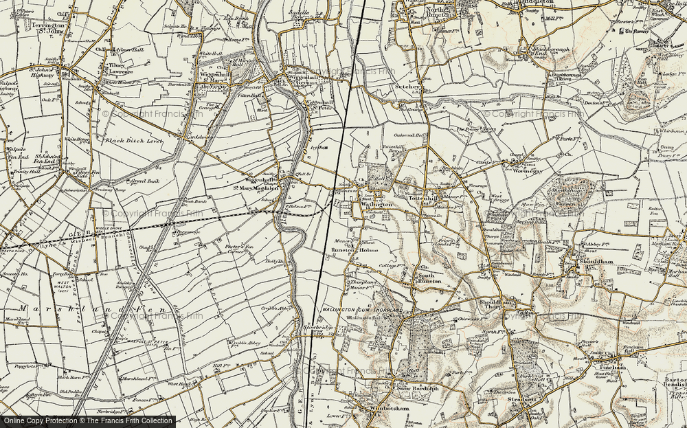 Old Map of Watlington, 1901-1902 in 1901-1902