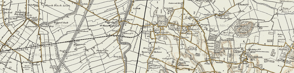Old map of Watlington in 1901-1902
