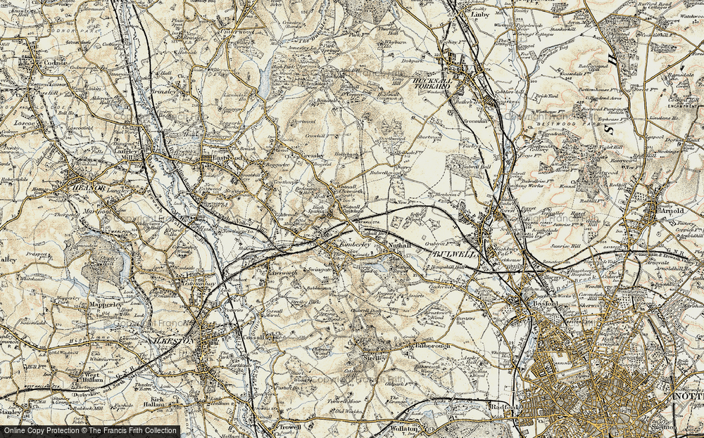 Old Map of Watnall, 1902-1903 in 1902-1903