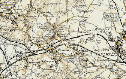 Old map of Watnall in 1902-1903