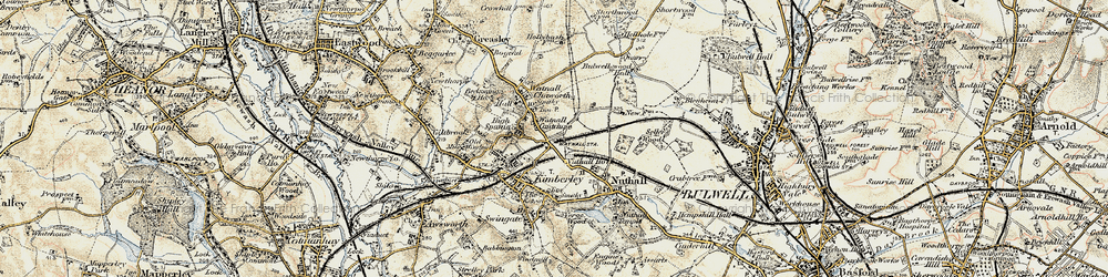 Old map of Watnall in 1902-1903