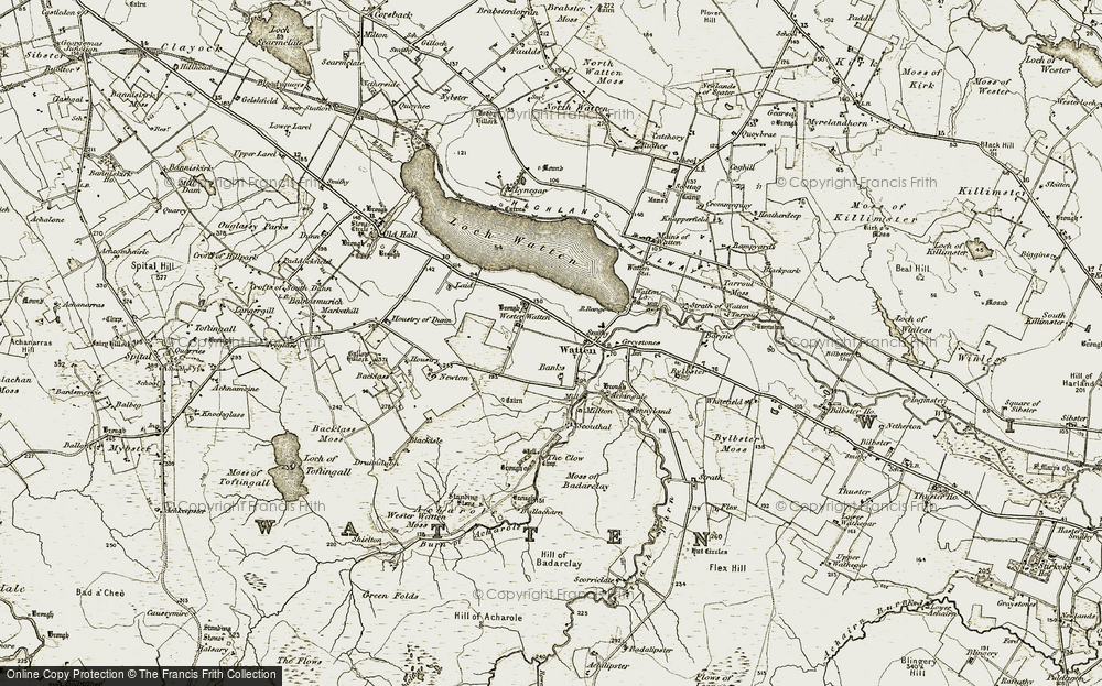 Old Map of Historic Map covering Achingale in 1911-1912
