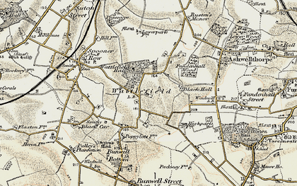 Old map of Wattlefield in 1901-1902