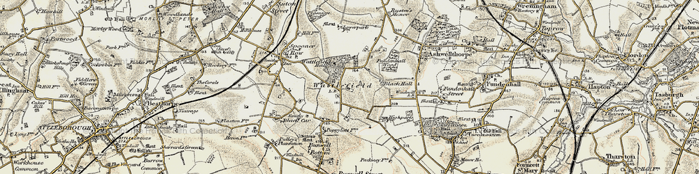 Old map of Wattlefield in 1901-1902