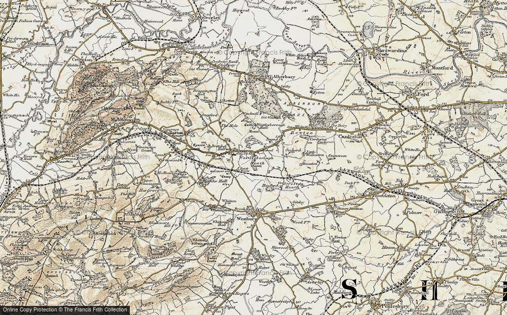 Old Map of Wattlesborough Heath, 1902 in 1902