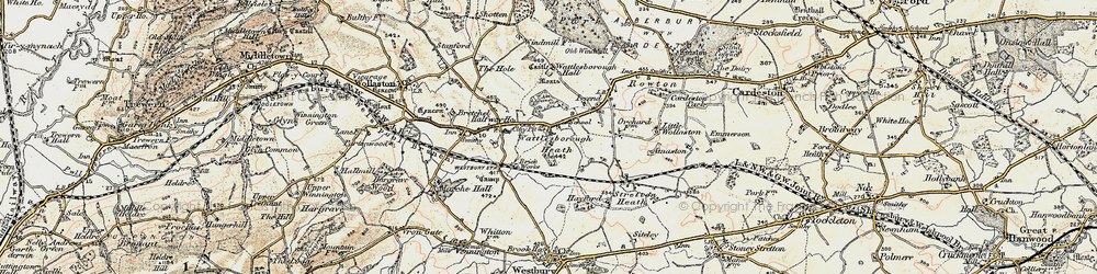 Old map of Wattlesborough Heath in 1902