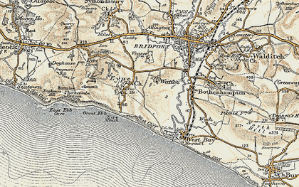 Old map of Watton in 1899