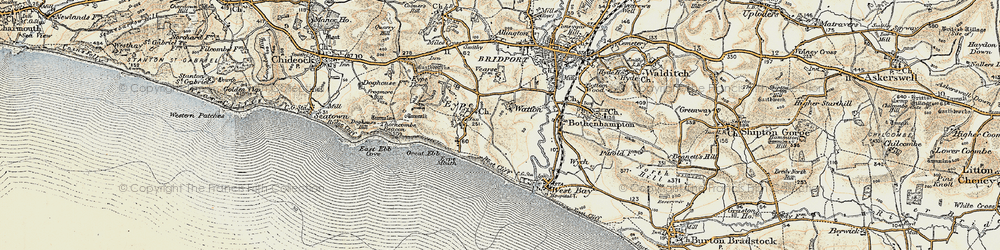 Old map of Watton in 1899