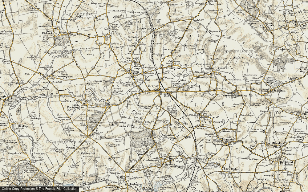 Old Map of Watton, 1901-1902 in 1901-1902