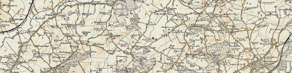 Old map of Watton's Green in 1898