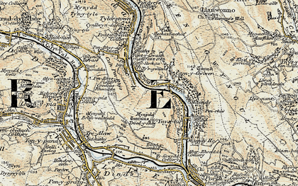 Old map of Wattstown in 1899-1900