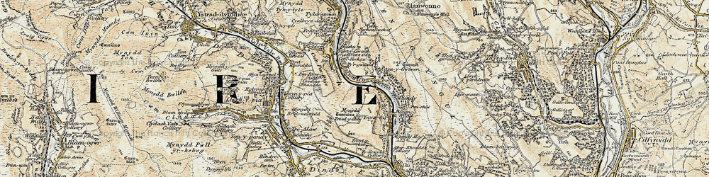 Old map of Wattstown in 1899-1900