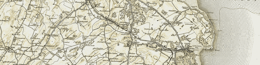Old map of Waulkmill in 1905