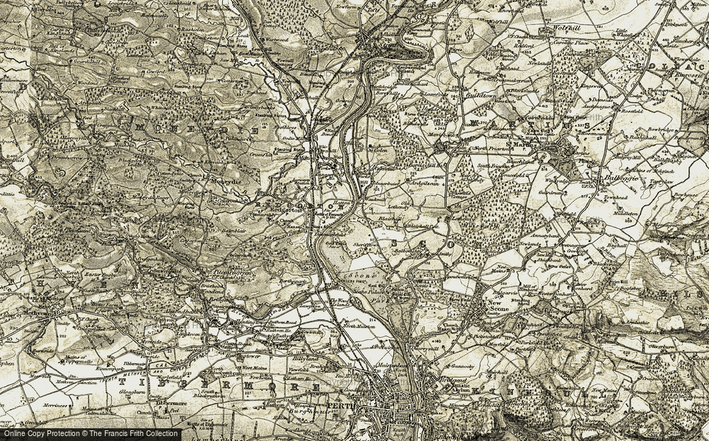 Old Map of Waulkmill, 1907-1908 in 1907-1908