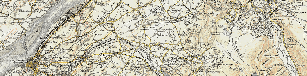 Old map of Waun in 1903-1910