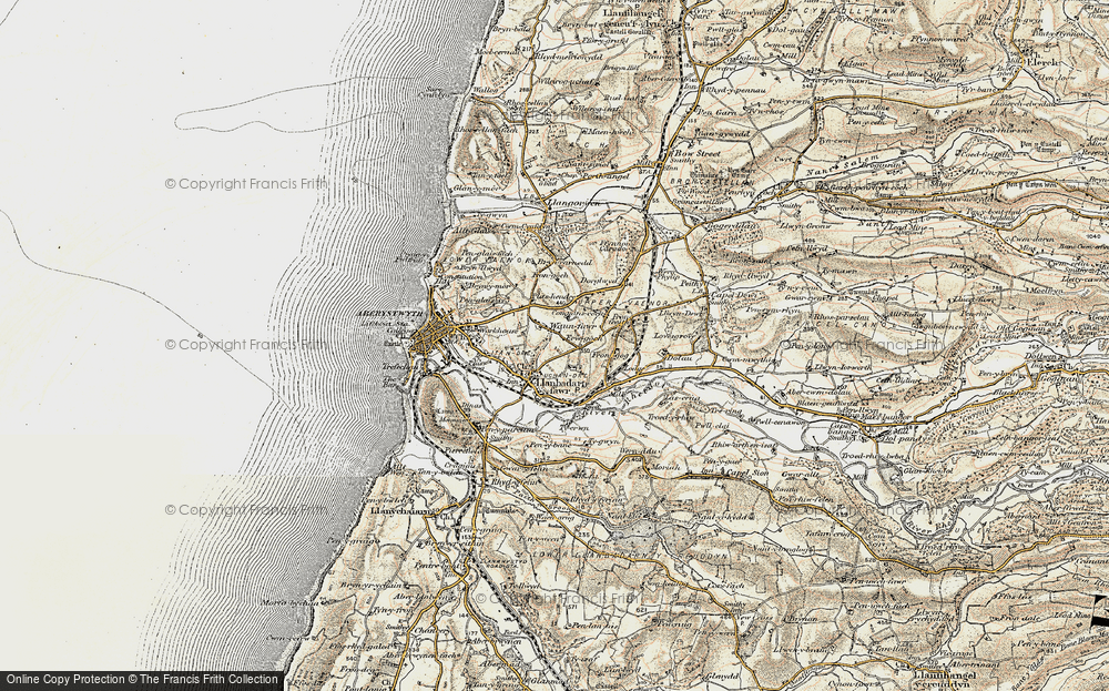 Old Map of Historic Map covering Bryncarnedd in 1901-1903