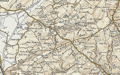 Old map of Waun y Clyn in 1900-1901