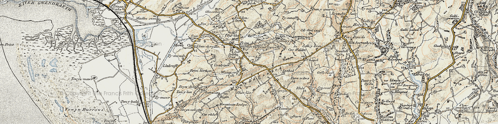 Old map of Waun y Clyn in 1900-1901