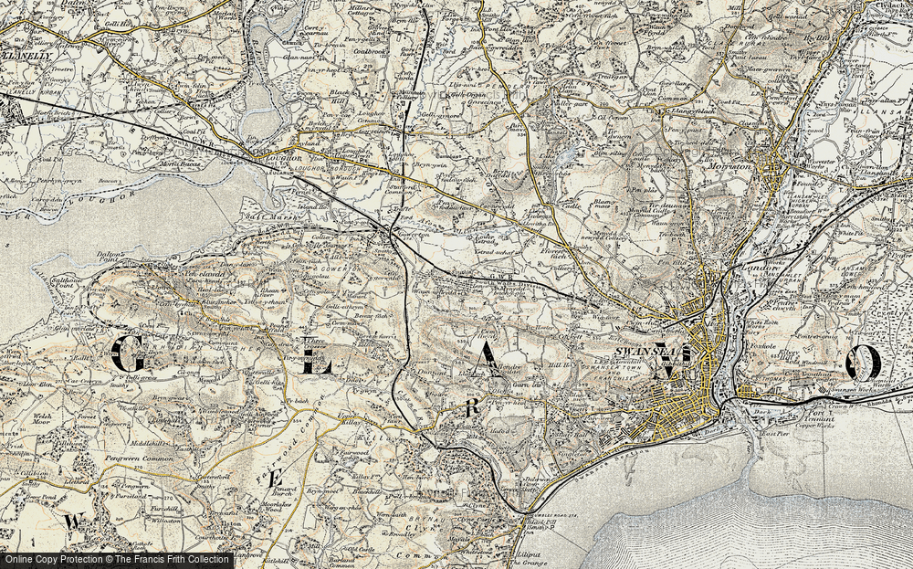 Old Map of Waunarlwydd, 1900-1901 in 1900-1901
