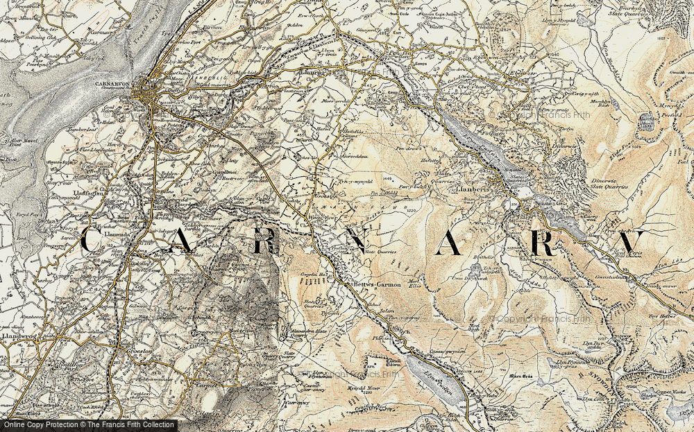 Old Map of Waunfawr, 1903-1910 in 1903-1910