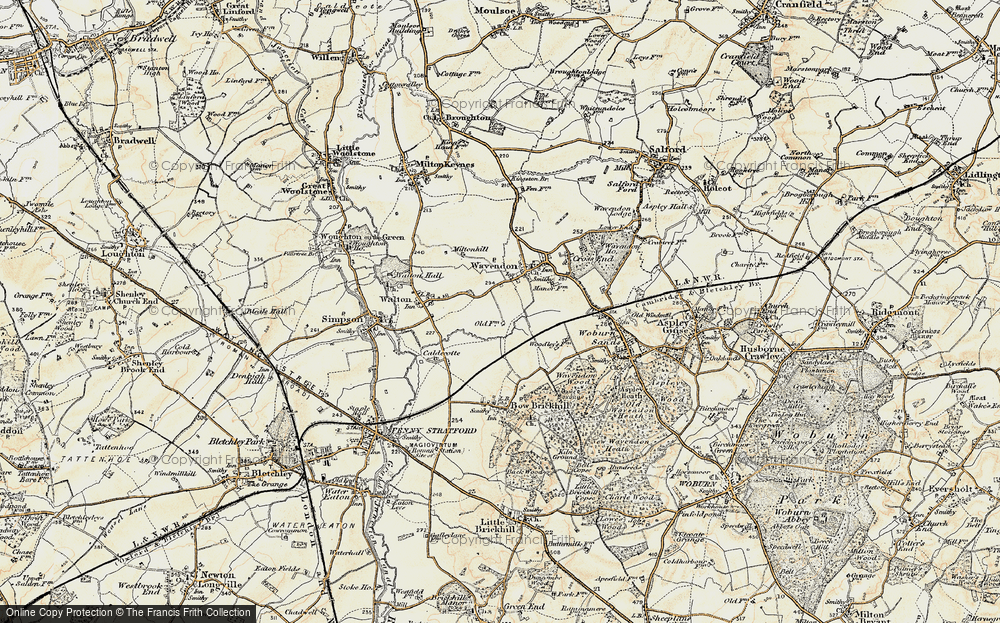 Old Map of Wavendon Gate, 1898-1901 in 1898-1901