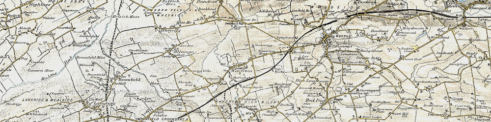 Old map of Waverton in 1901-1904
