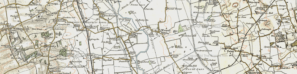 Old map of Wawne in 1903-1908