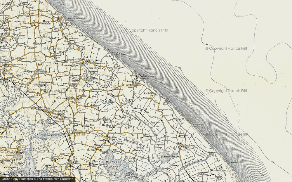 Old Map of Waxham, 1901-1902 in 1901-1902
