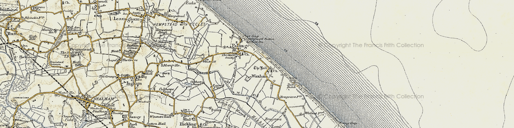 Old map of Waxham in 1901-1902
