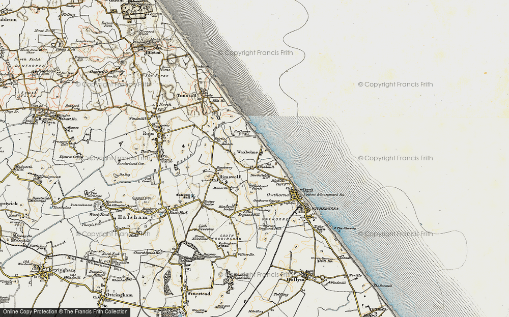 Old Map of Historic Map covering Bramley Hedge in 1903-1908