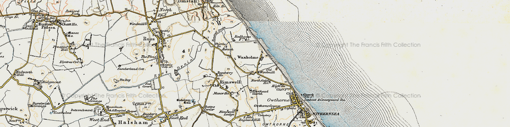 Old map of Tunstall Drain in 1903-1908