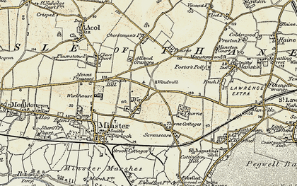 Old map of Kent International Airport in 1898-1899